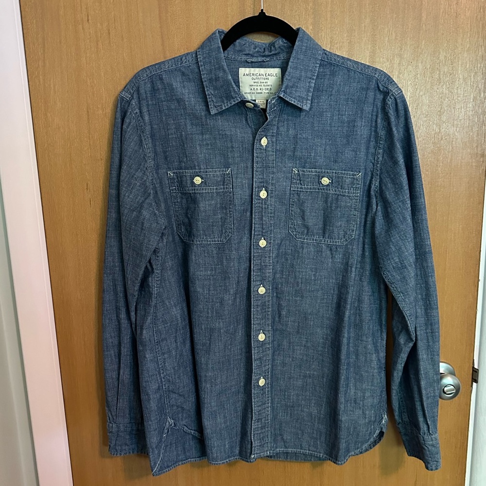American Eagle Denim Button-Up Shirt